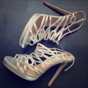 Oscar de la Renta Silver Stilettos